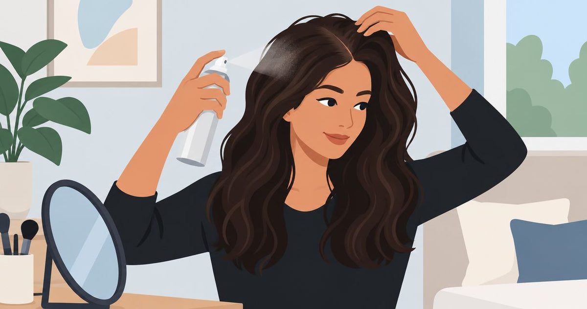 How to use dry shampoo on dark hair without white residue