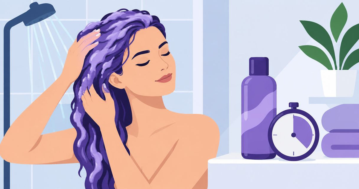 How long should you leave purple shampoo in?