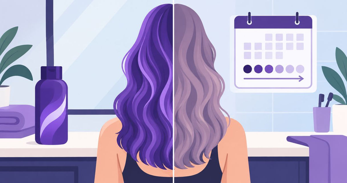 How long does color-fade protection last with purple shampoo?