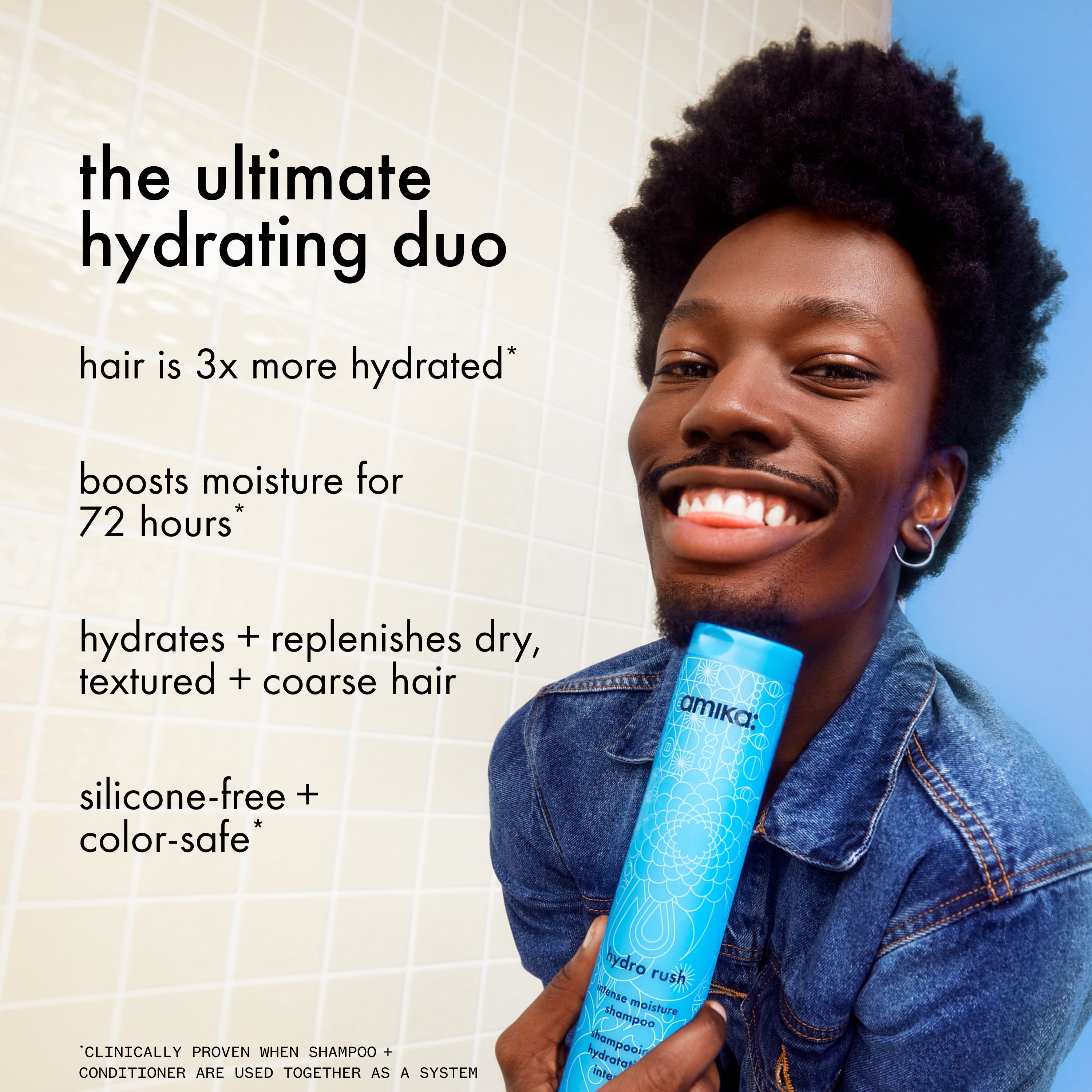 amika hydro rush intense moisture shampoo – amika Haarpflege