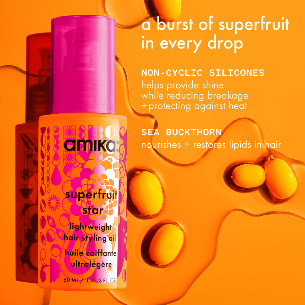 amika superfruit star lightweight hair styling oil – amika Haarpflege