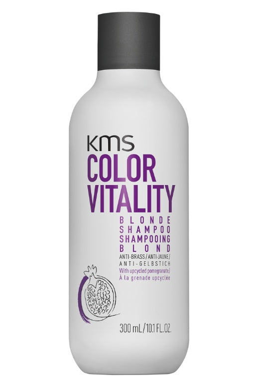KMS Colorvitality Blonde Shampoo 300 ml, Flasche Vorderseite auf weißem Hintergrund
