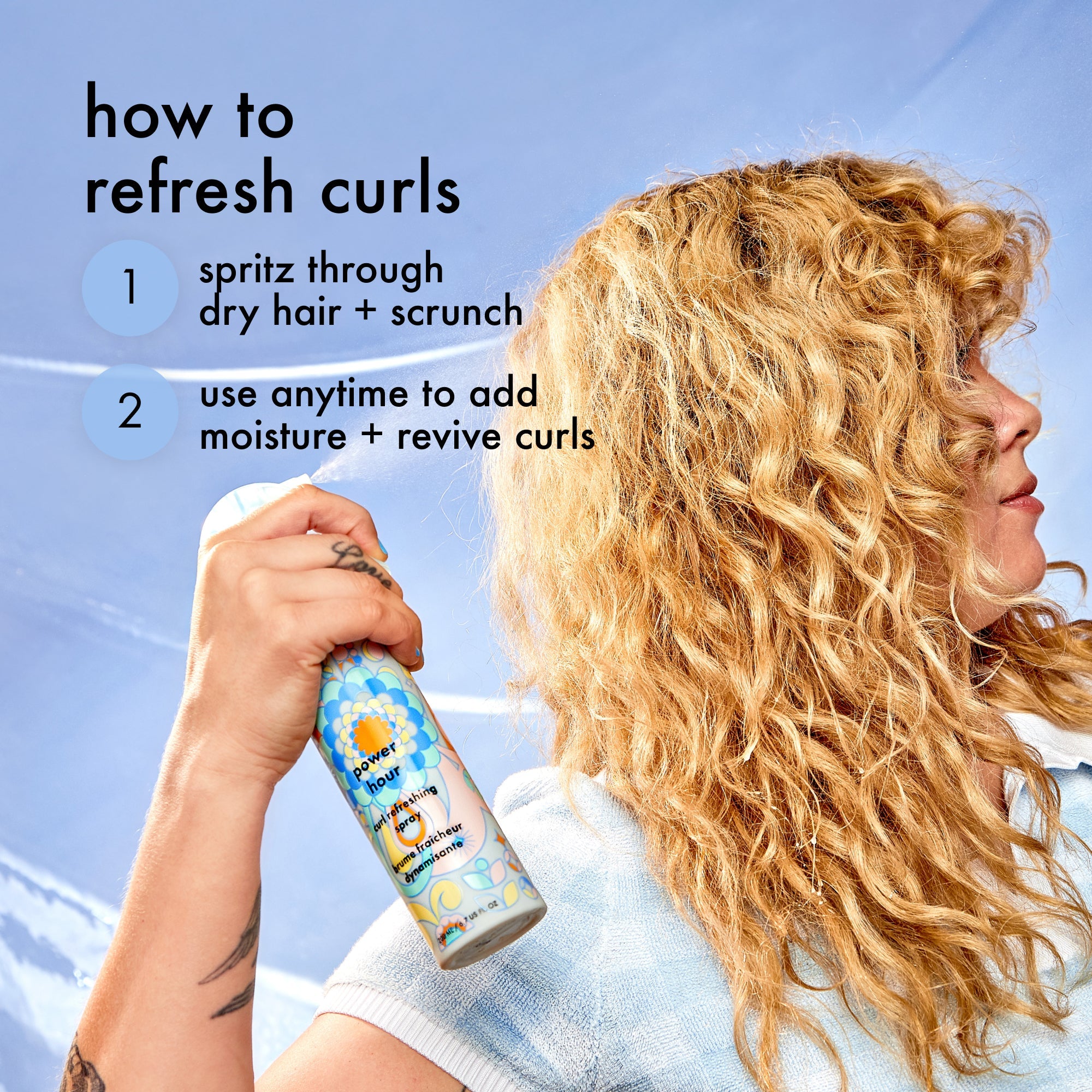 amika power hour curl refreshing spray – amika Haarpflege