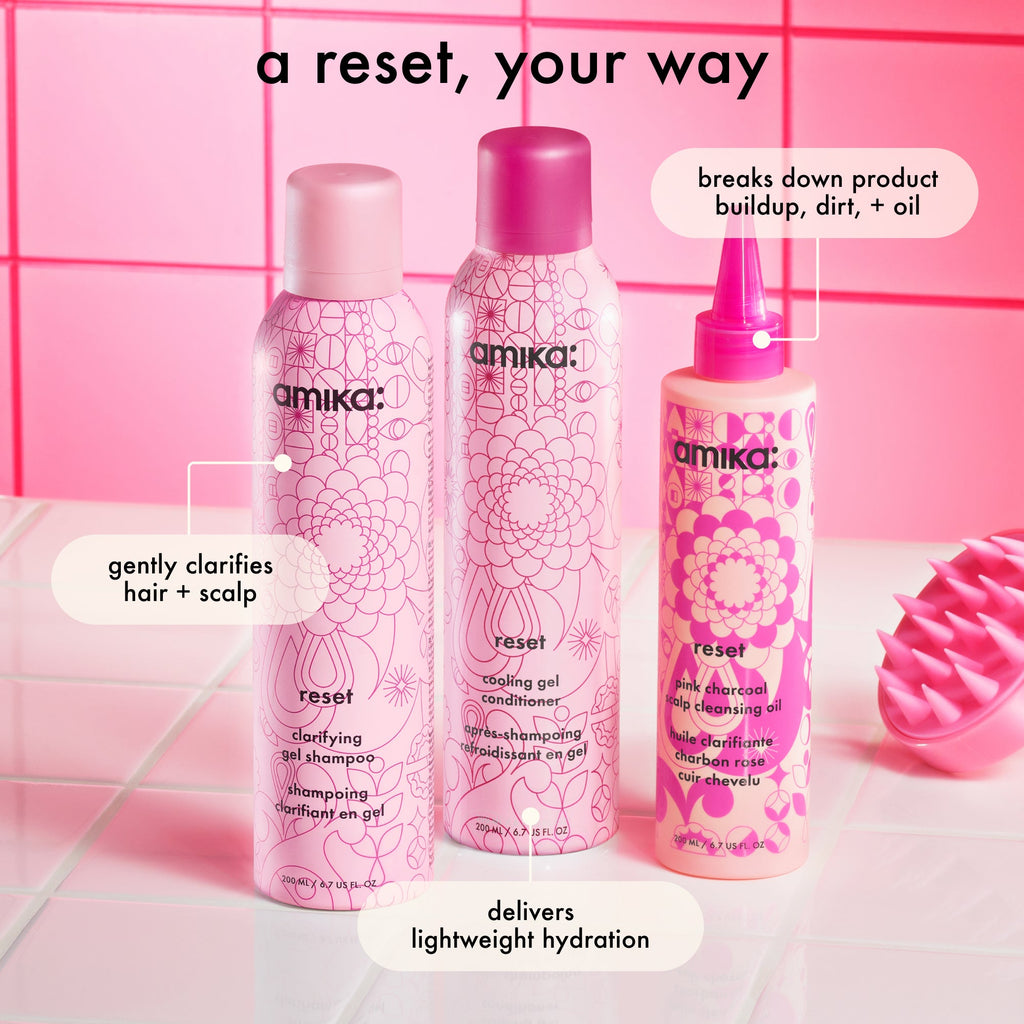 amika reset pink charcoal scalp cleansing oil – amika Haarpflege