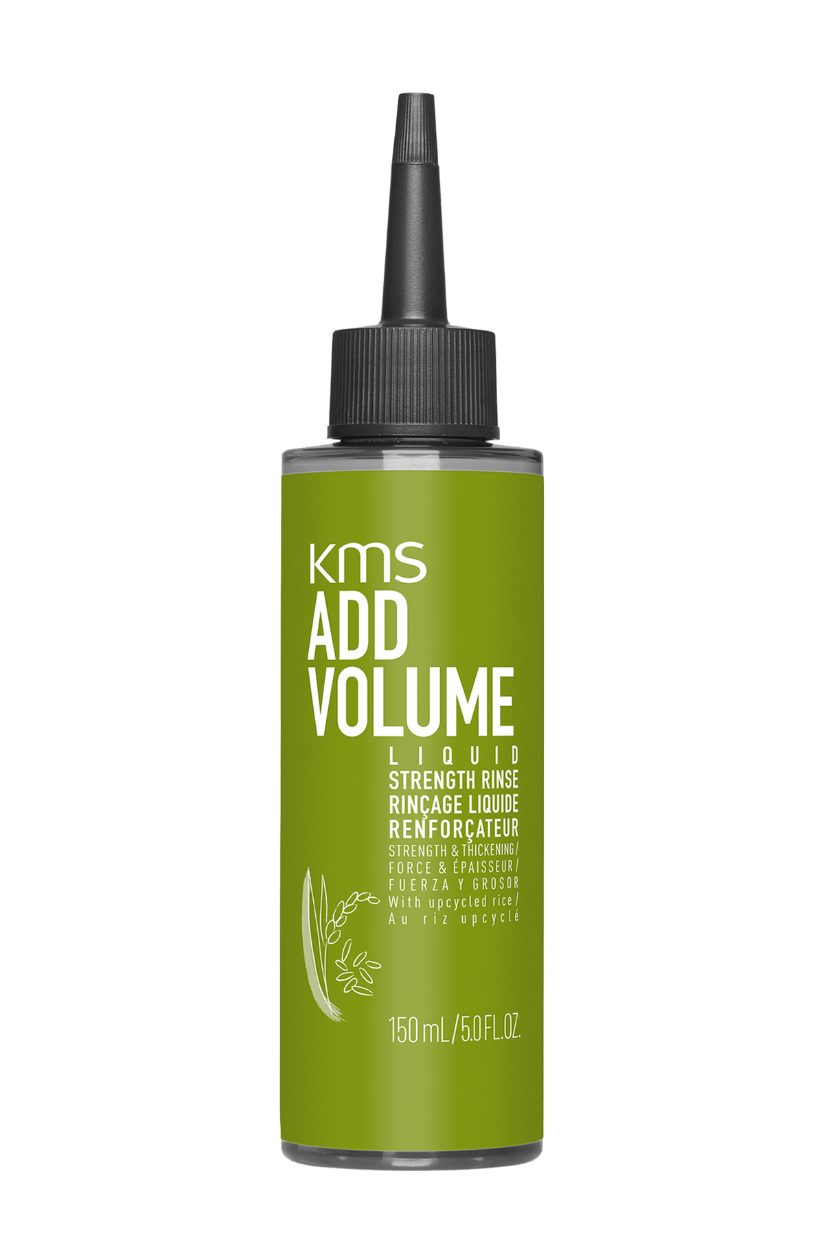KMS Addvolume Liquid Strength Rinse 150 ml, grüne Flasche freigestellt