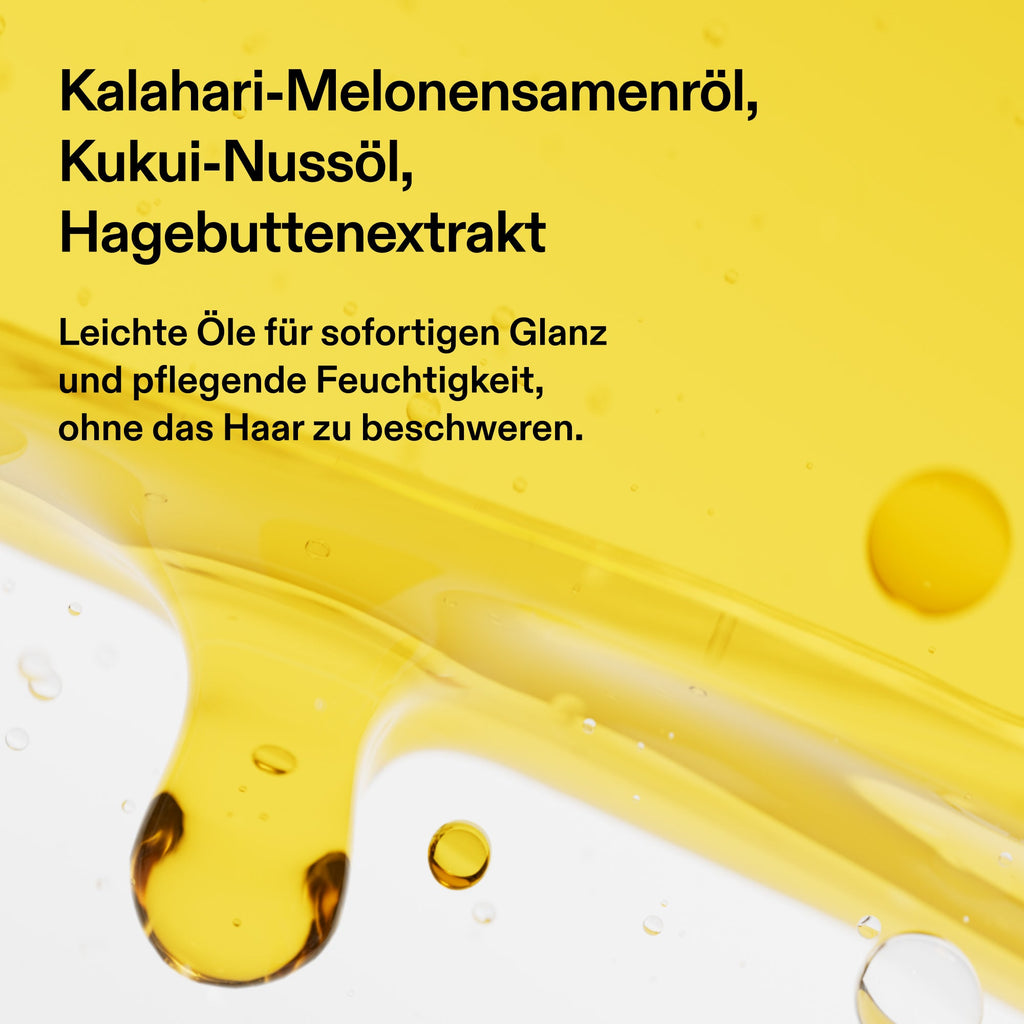 Olaplex No.7 Shine Serum Oil Mist – Kalahari-Melonensamenöl, Kukui-Nussöl und Hagebuttenextrakt für Glanz ohne Beschweren (Herstellergrafik)