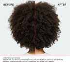 Olaplex No.3PLUS – Vorher-Nachher-Bild, krauses Naturhaar, unretuschiert (Herstellerfoto)