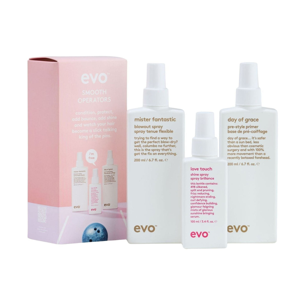 evo Smooth Operators Haar Styling Set mit Geschenkbox, Mister Fantastic, Love Touch und Day of Grace