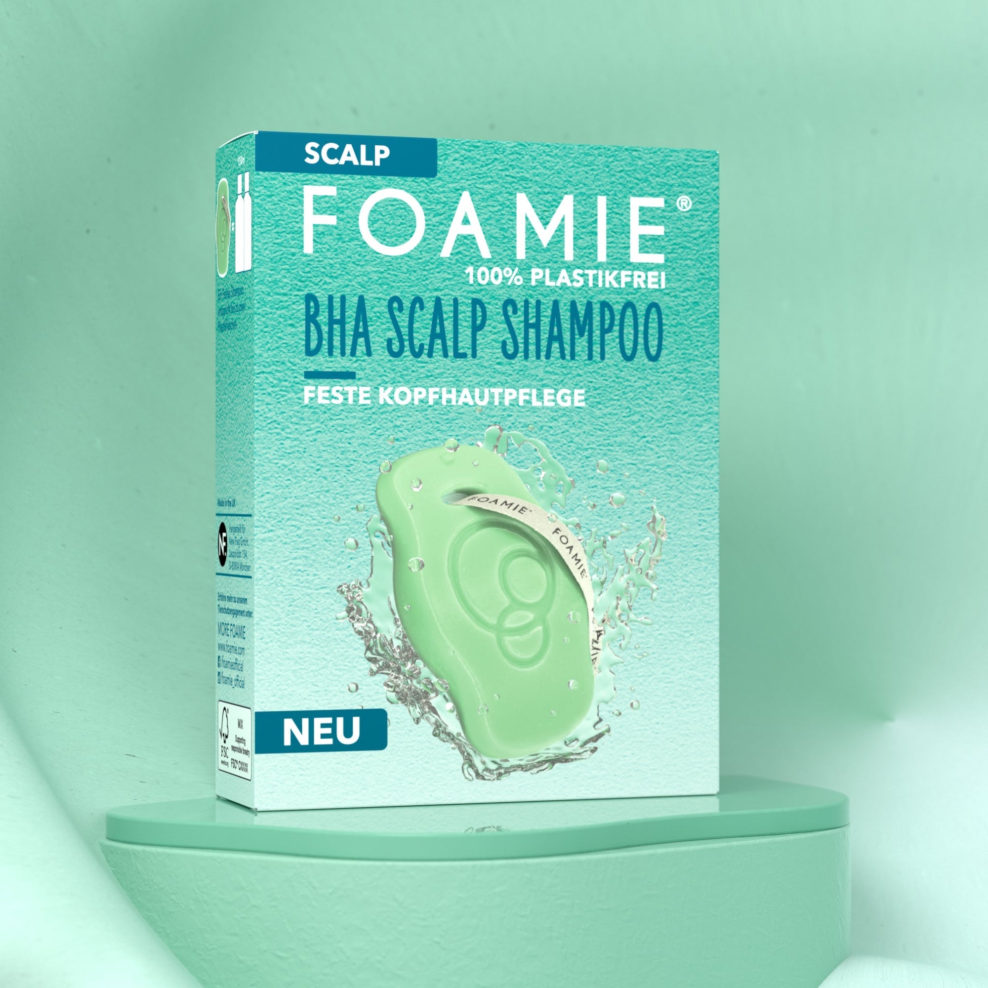 Foamie Festes Shampoo Scalp – Verpackung mit Shampoo-Stück, Vorderseite