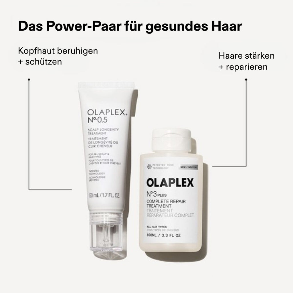 Olaplex No.0.5 Scalp Longevity Treatment – das Power-Paar für gesundes Haar mit No.3PLUS (Herstellergrafik)