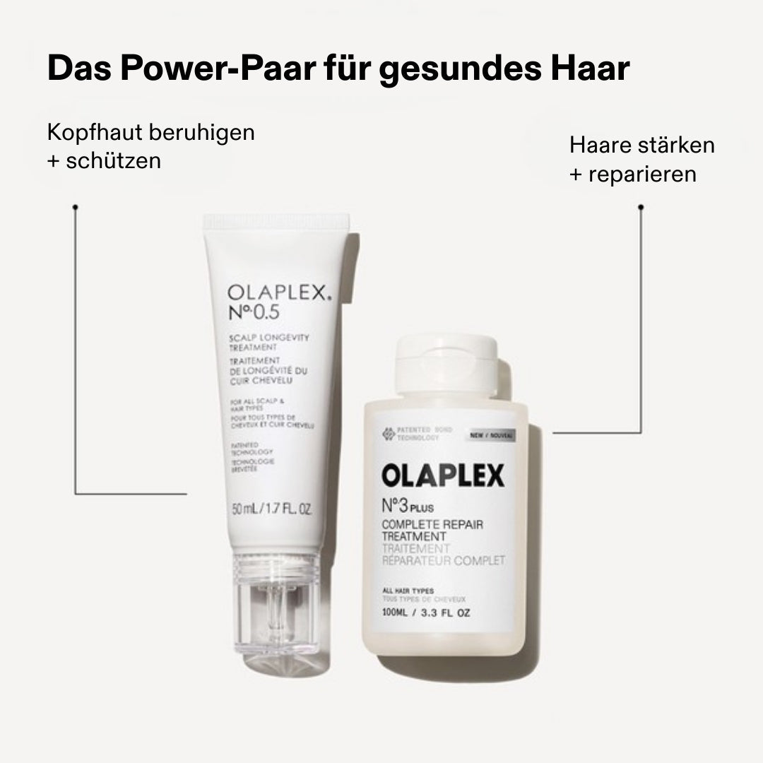 Olaplex No.0.5 Scalp Longevity Treatment – das Power-Paar für gesundes Haar mit No.3PLUS (Herstellergrafik)