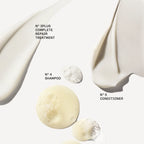 Textur von Olaplex No.3PLUS, No.4 Shampoo und No.5 Conditioner