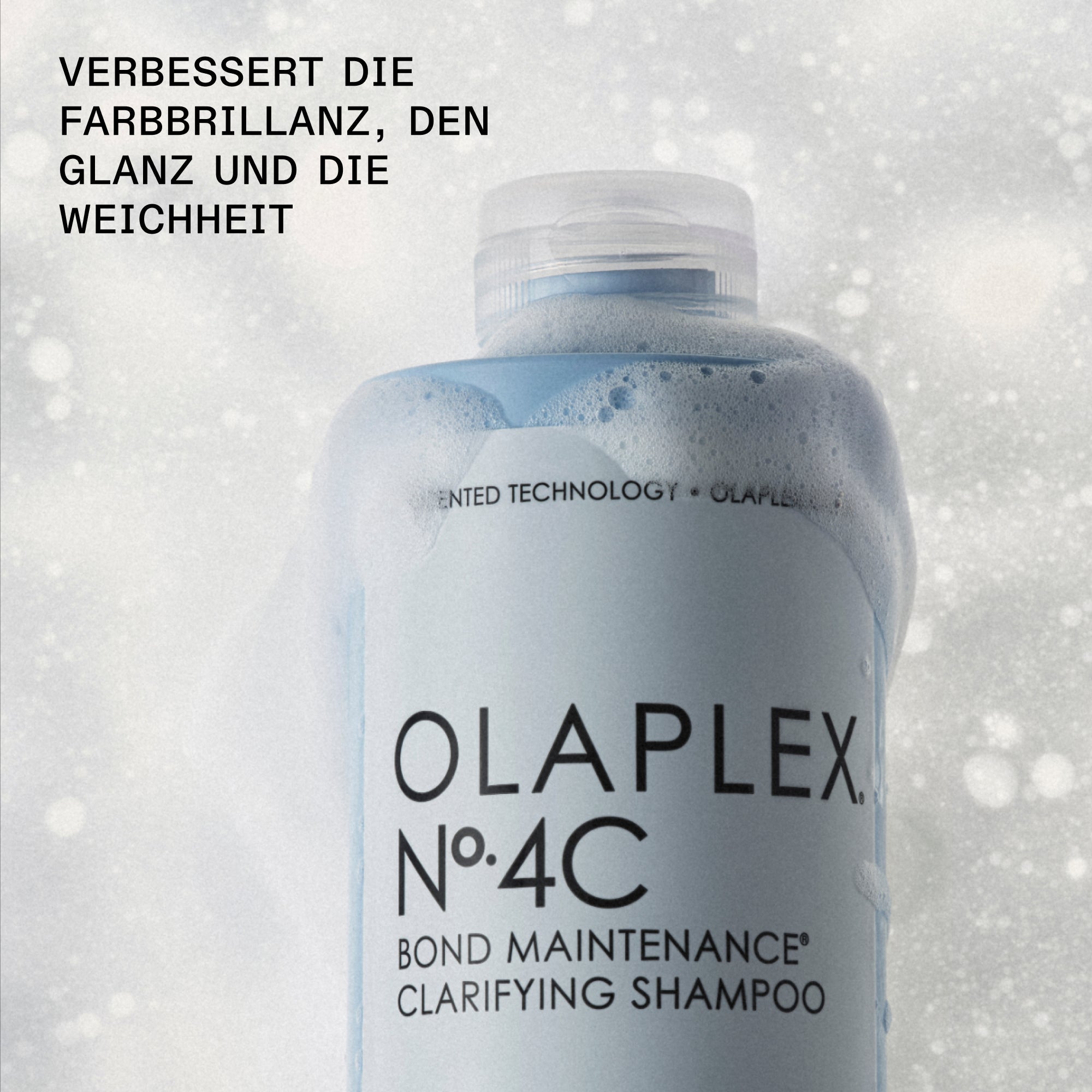 Olaplex No.4C Clarifying Shampoo – verbessert Farbbrillanz, Glanz und Weichheit (Herstellergrafik)