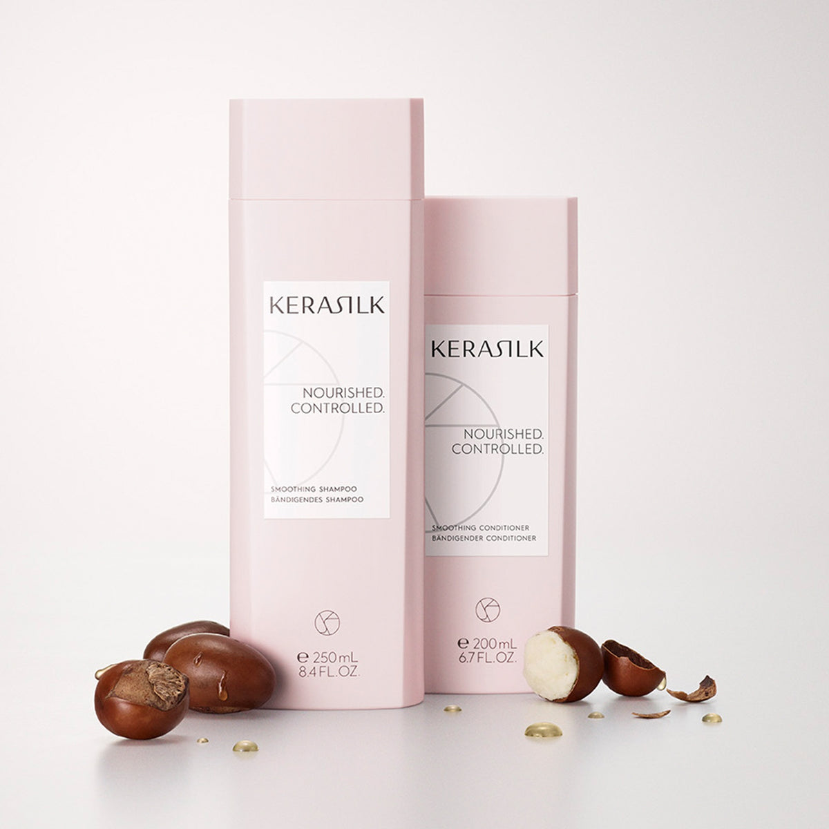 Kerasilk Bändigendes Shampoo mit Faltschachtel und Sheanüssen