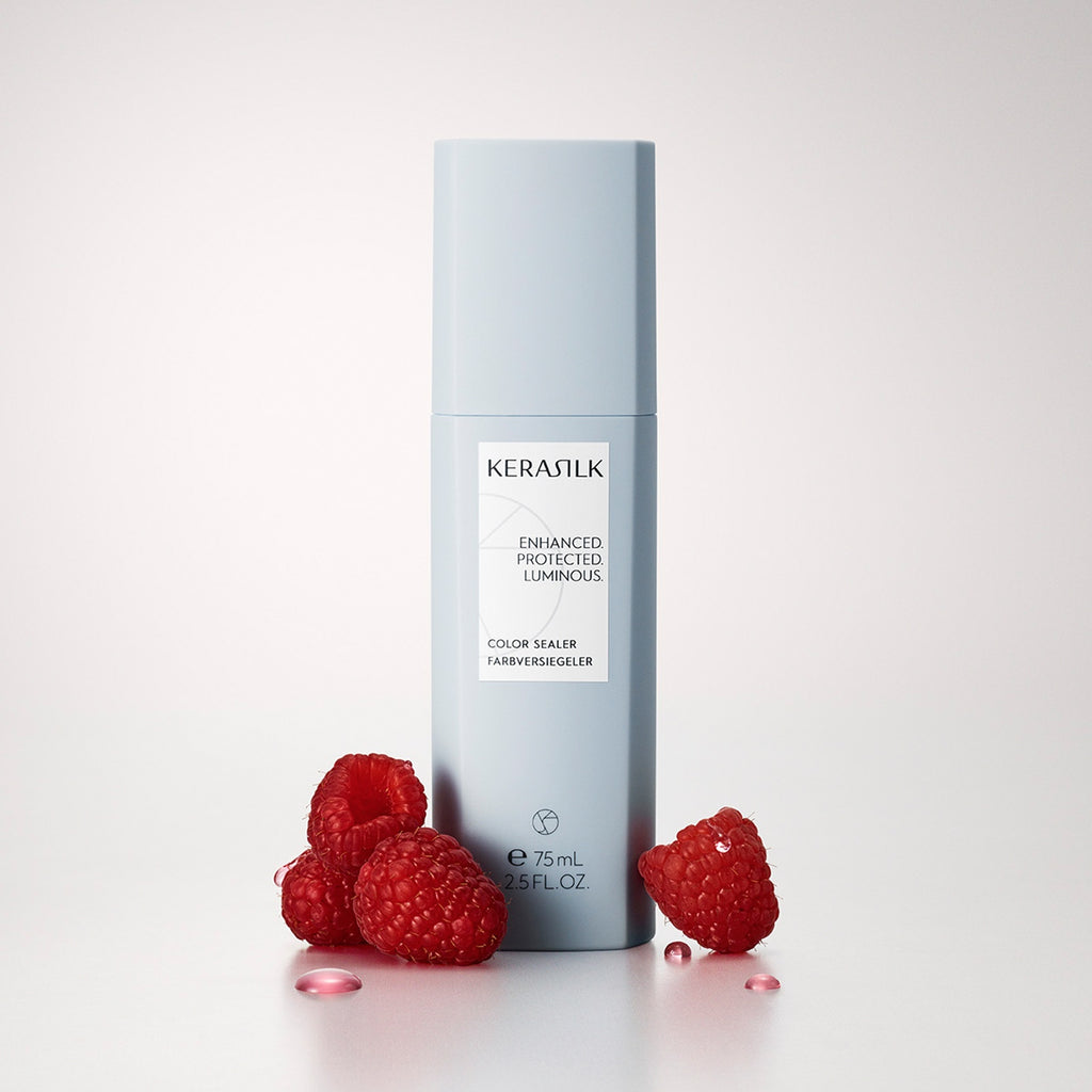 Kerasilk Farbversiegeler mit Himbeeren auf hellem Grund