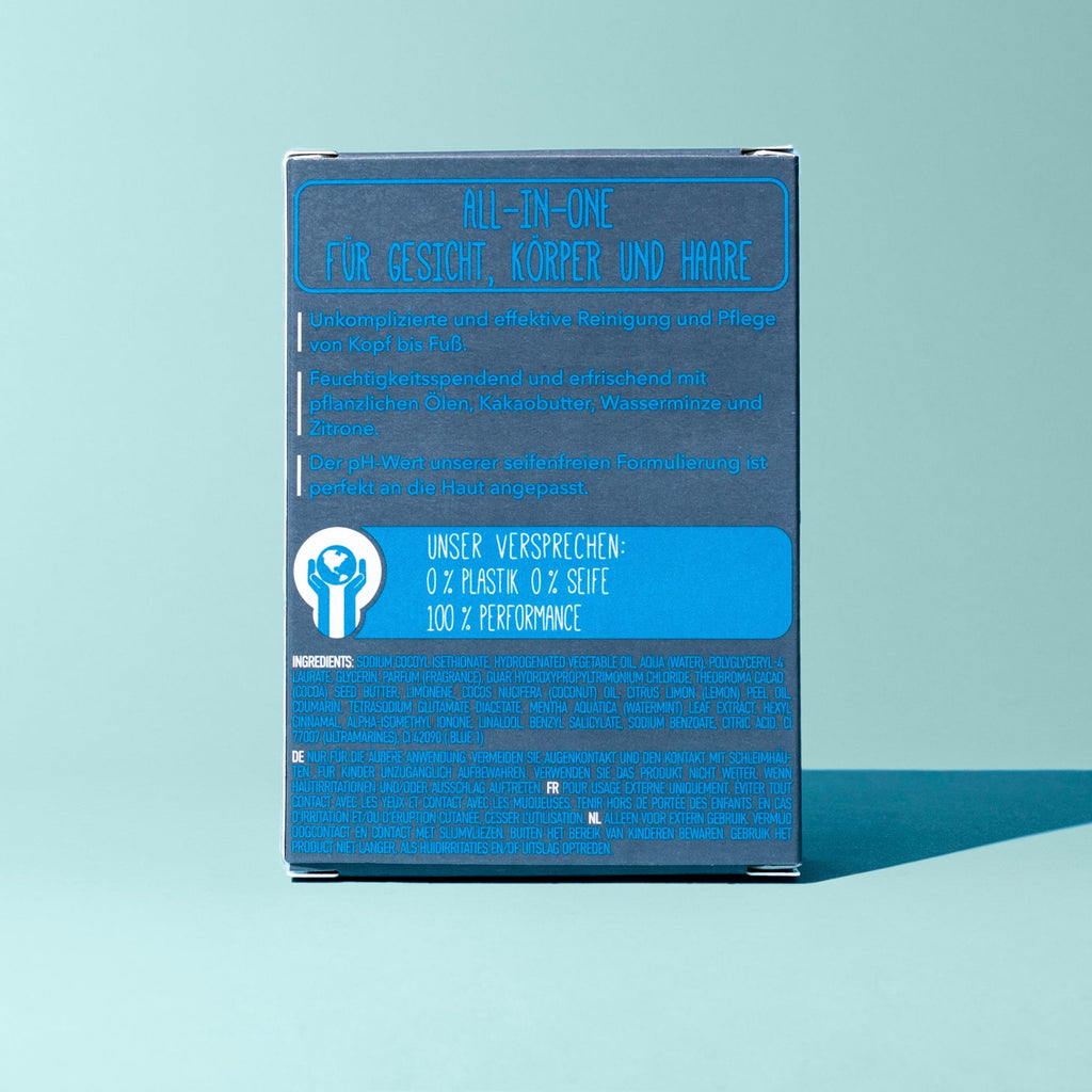 Foamie Men 3in1 Seas the Day – Rückseite der Verpackung mit Produktangaben