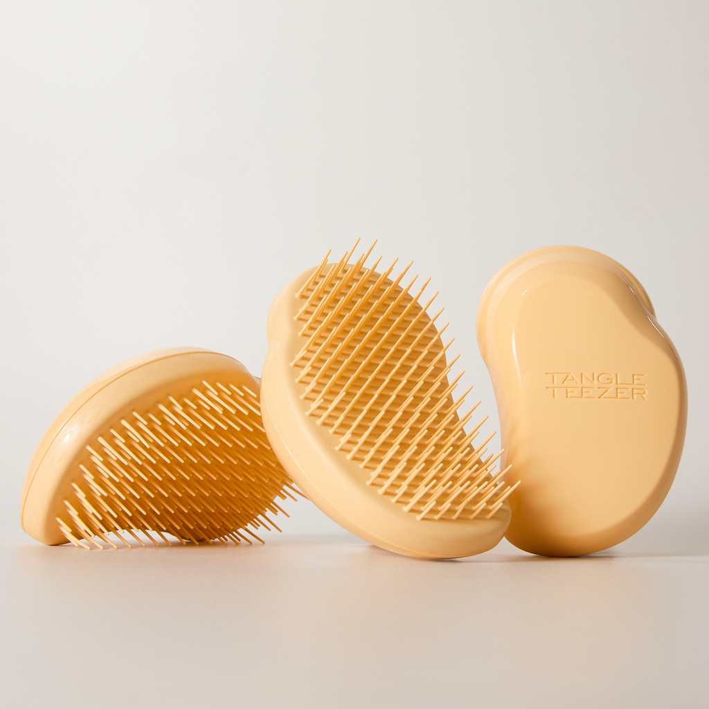 Tangle Teezer Original Mini in Buttercup Yellow von vorn und von hinten