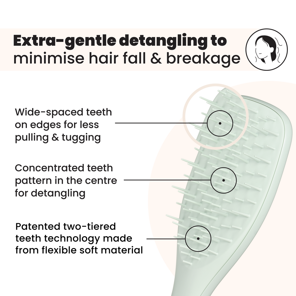 Tangle Teezer Extra Gentle Borstenanordnung mit weiter stehenden Außenborsten