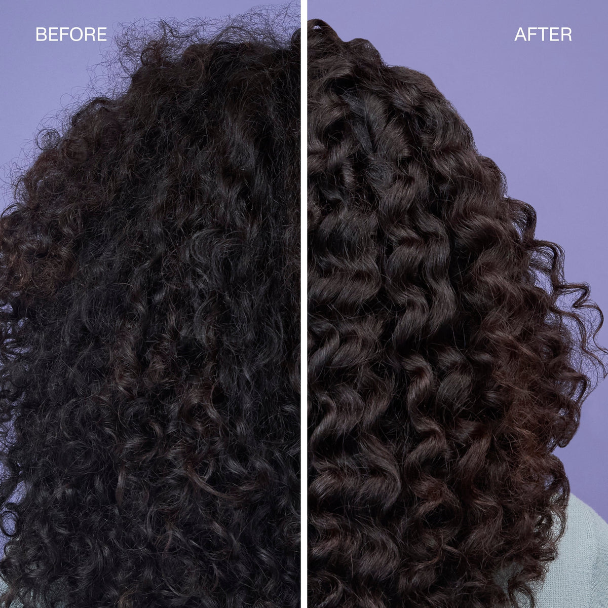 Lockiges Haar vor und nach der Anwendung von Kevin Murphy Flawless