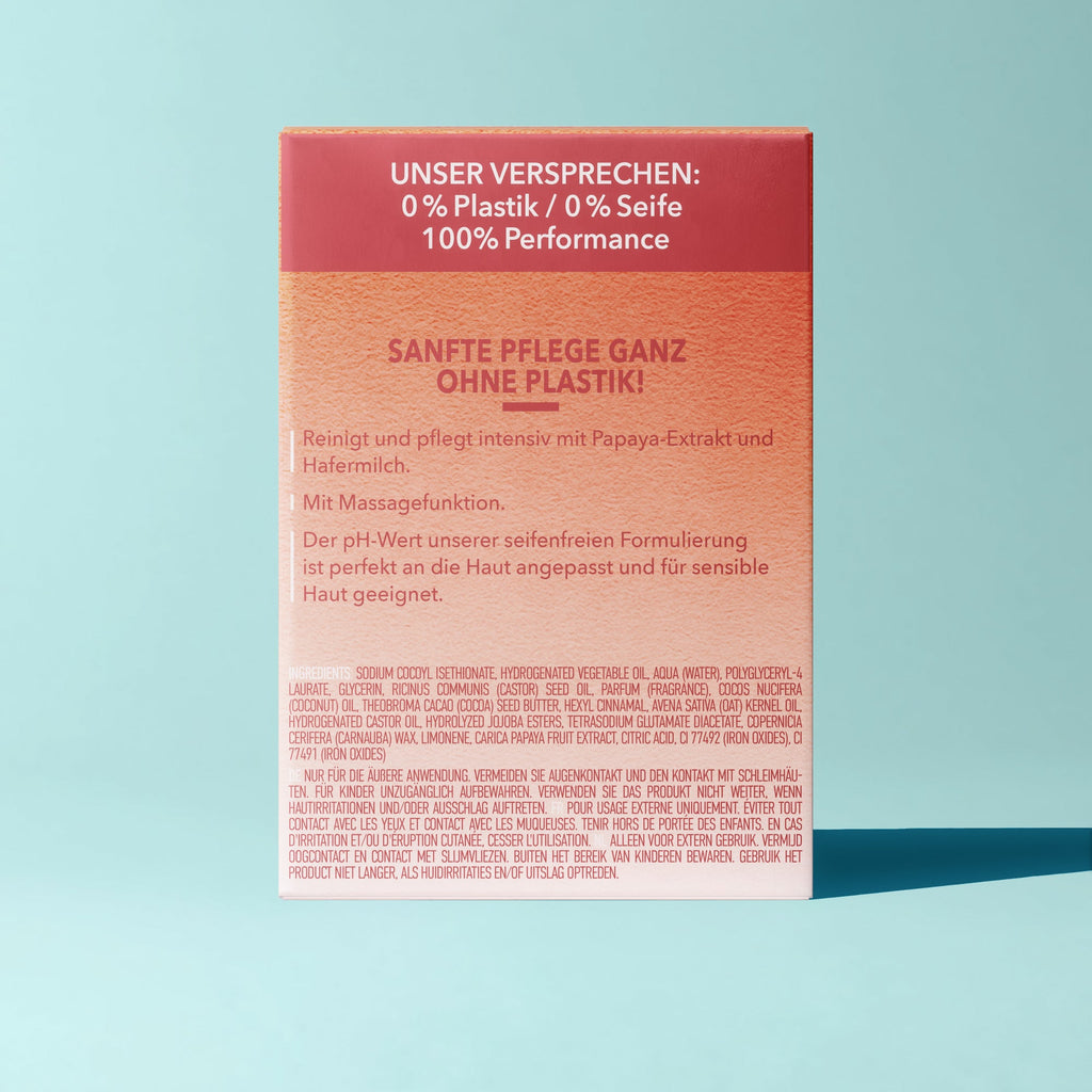 Foamie Feste Duschpflege Oat to Be Smooth – Rückseite der Verpackung mit Produktangaben