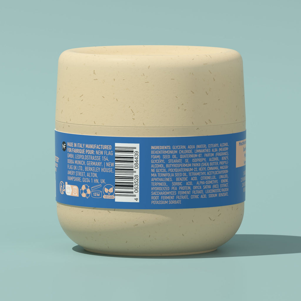 Foamie Conditioner Konzentrat Feuchtigkeit – Rückseite des Tiegels mit Produktangaben