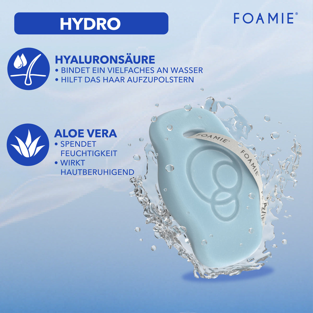 Foamie Festes Shampoo Hydro – Übersicht der Wirkstoffe Hyaluronsäure und Aloe Vera