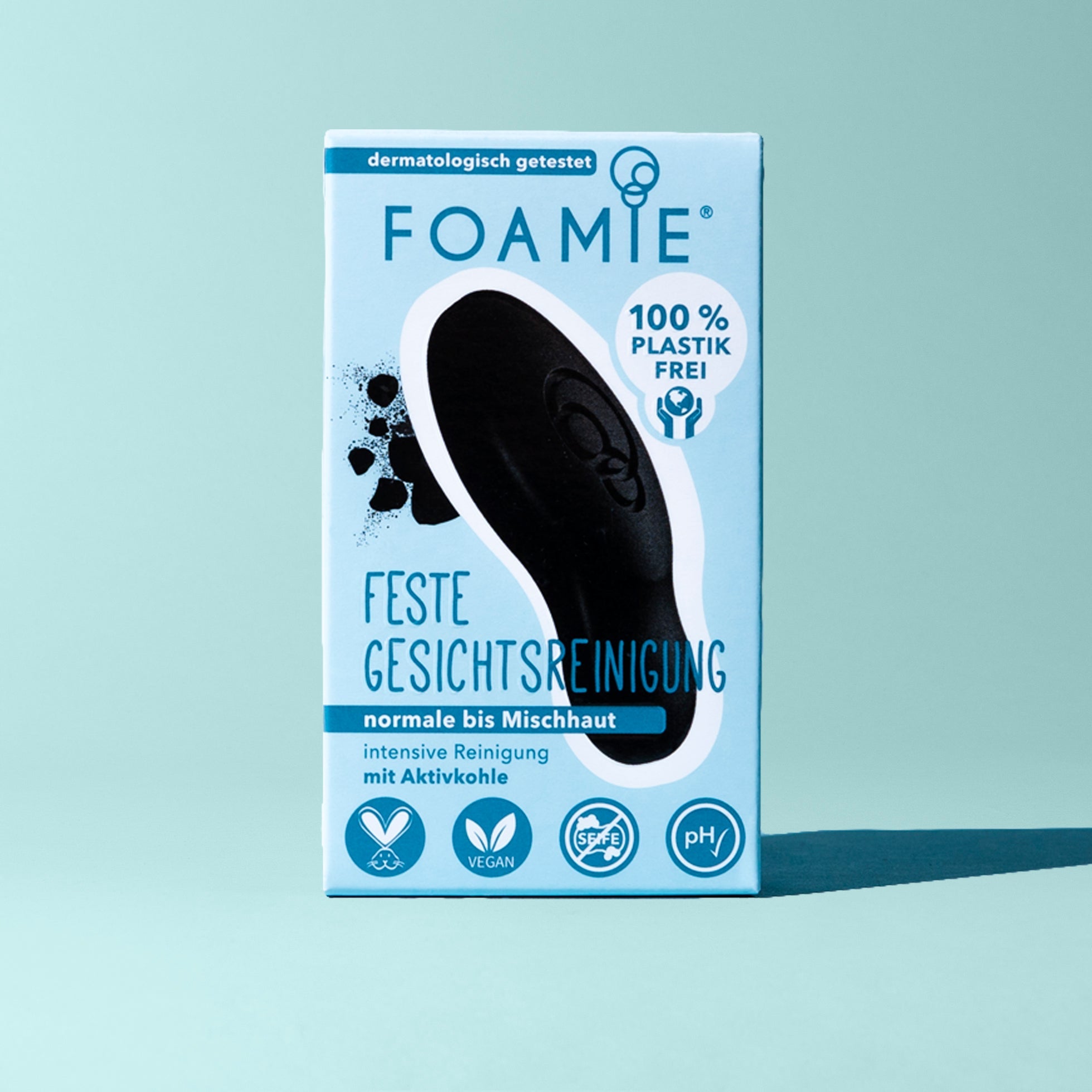 Foamie Feste Gesichtsreinigung Too Coal to Be True – Verpackung Vorderseite