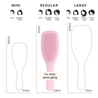 Größenvergleich Tangle Teezer Ultimate Detangler Mini, Regular und Large in Zentimetern