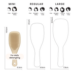 Größenvergleich Tangle Teezer Mini, Regular und Large in Zentimetern