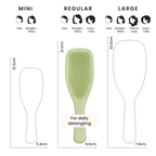 Größenvergleich der Tangle Teezer Bürsten in Zentimetern