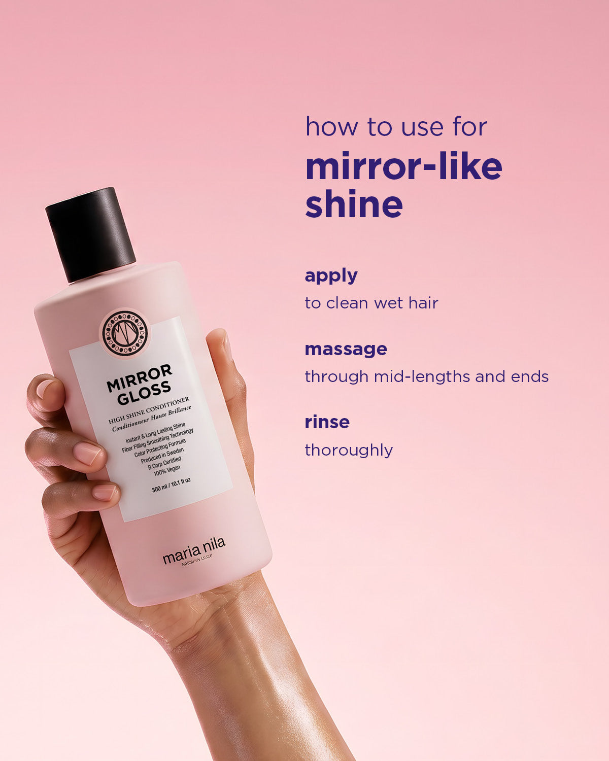 Maria Nila Mirror Gloss Conditioner – Anwendung