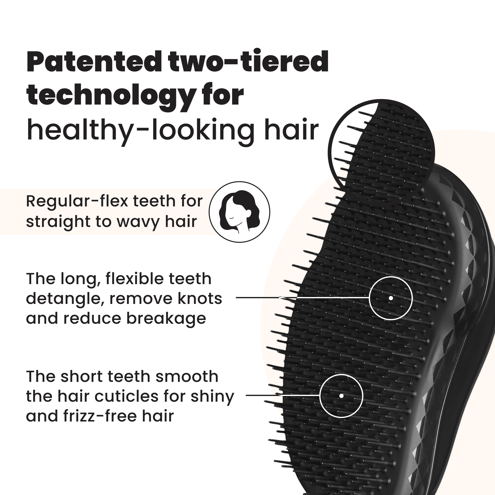Tangle Teezer Original Borstentechnologie in zwei Längen erklärt