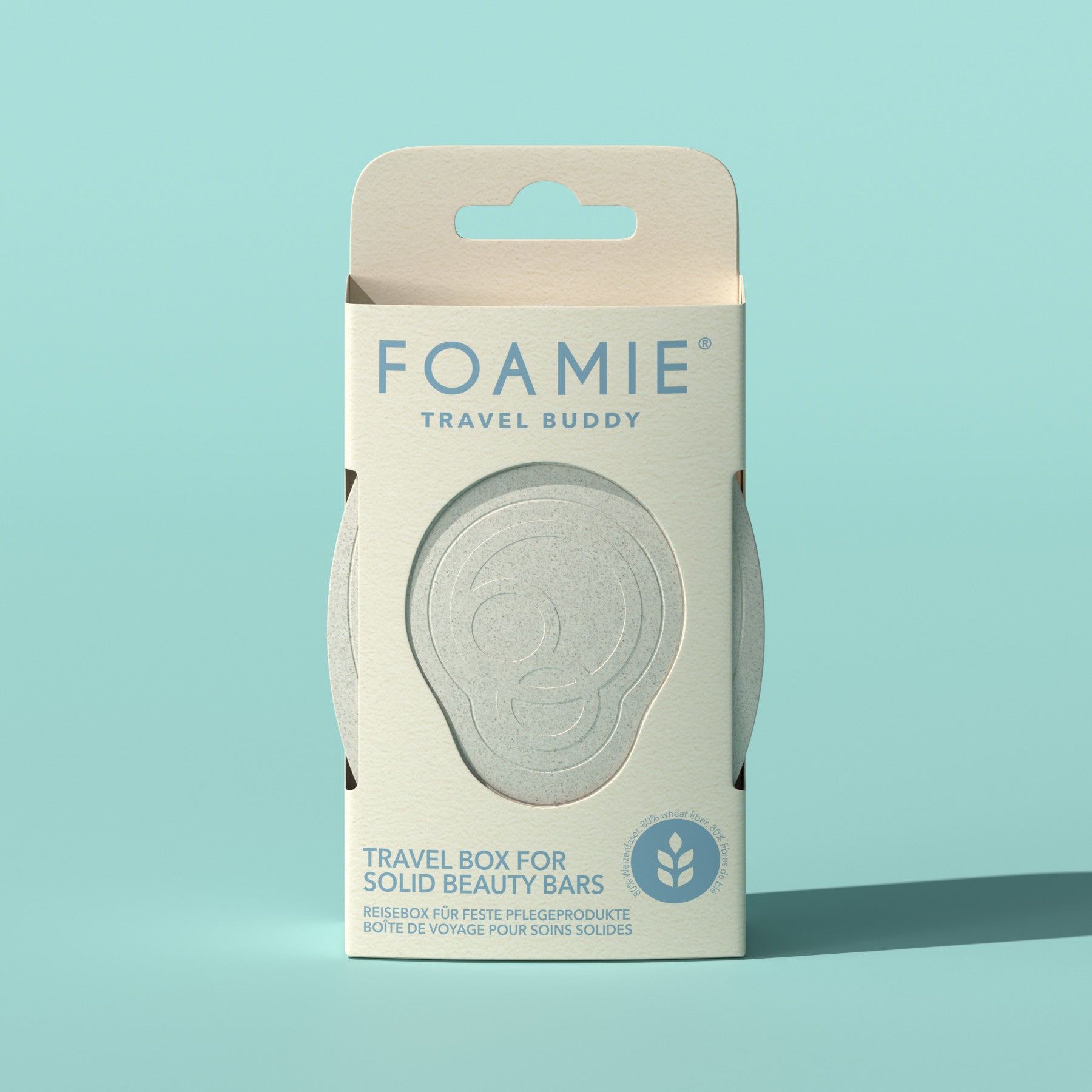 Foamie Travel Buddy Reisebox – Box in der Verpackung, Vorderseite