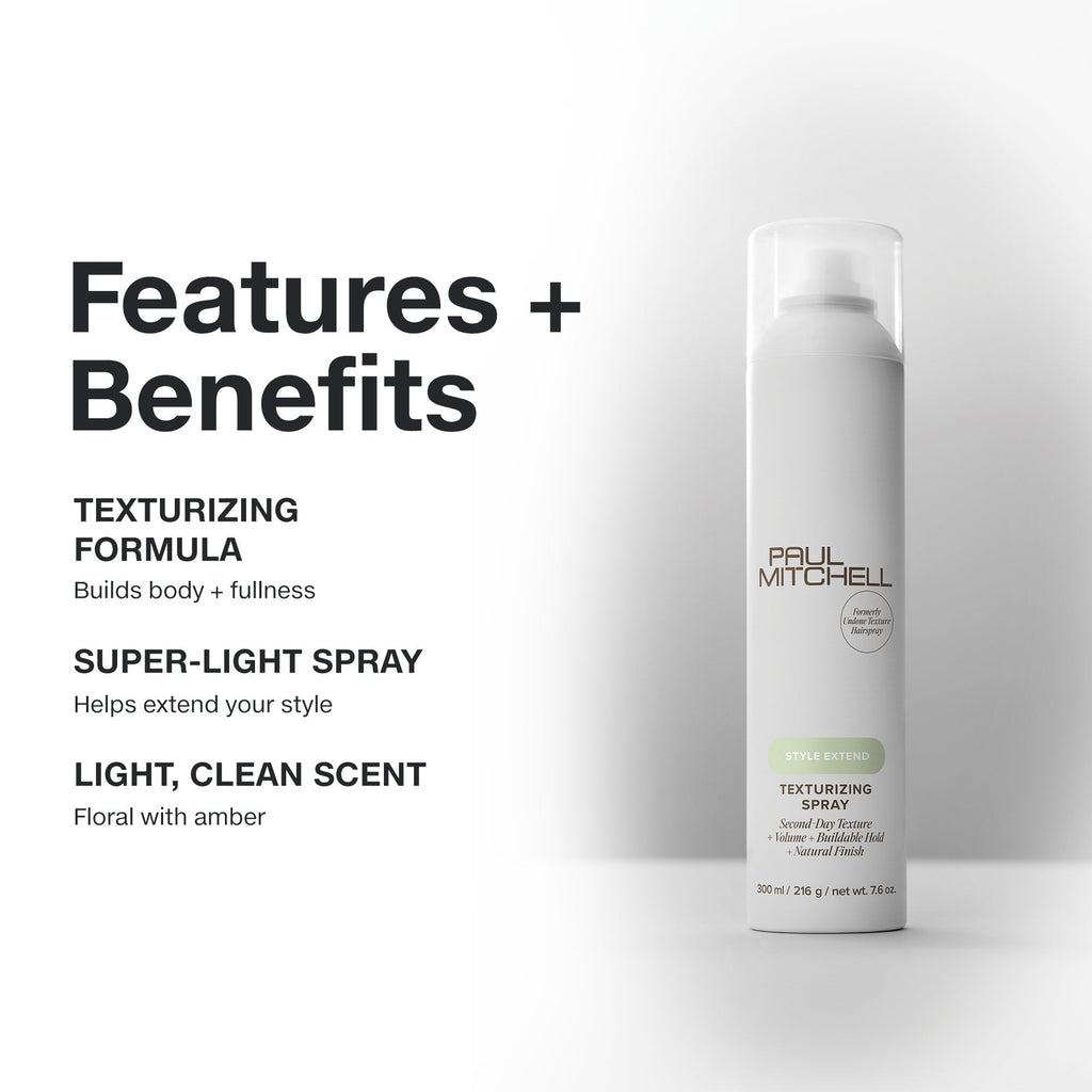 Paul Mitchell Texturizing Spray – Vorteile: griffige Textur, Volumen, aufbaubarer Halt, natürliches Finish