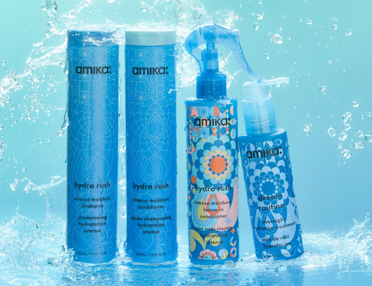 amika hydro rush – Feuchtigkeitspflege für trockenes Haar