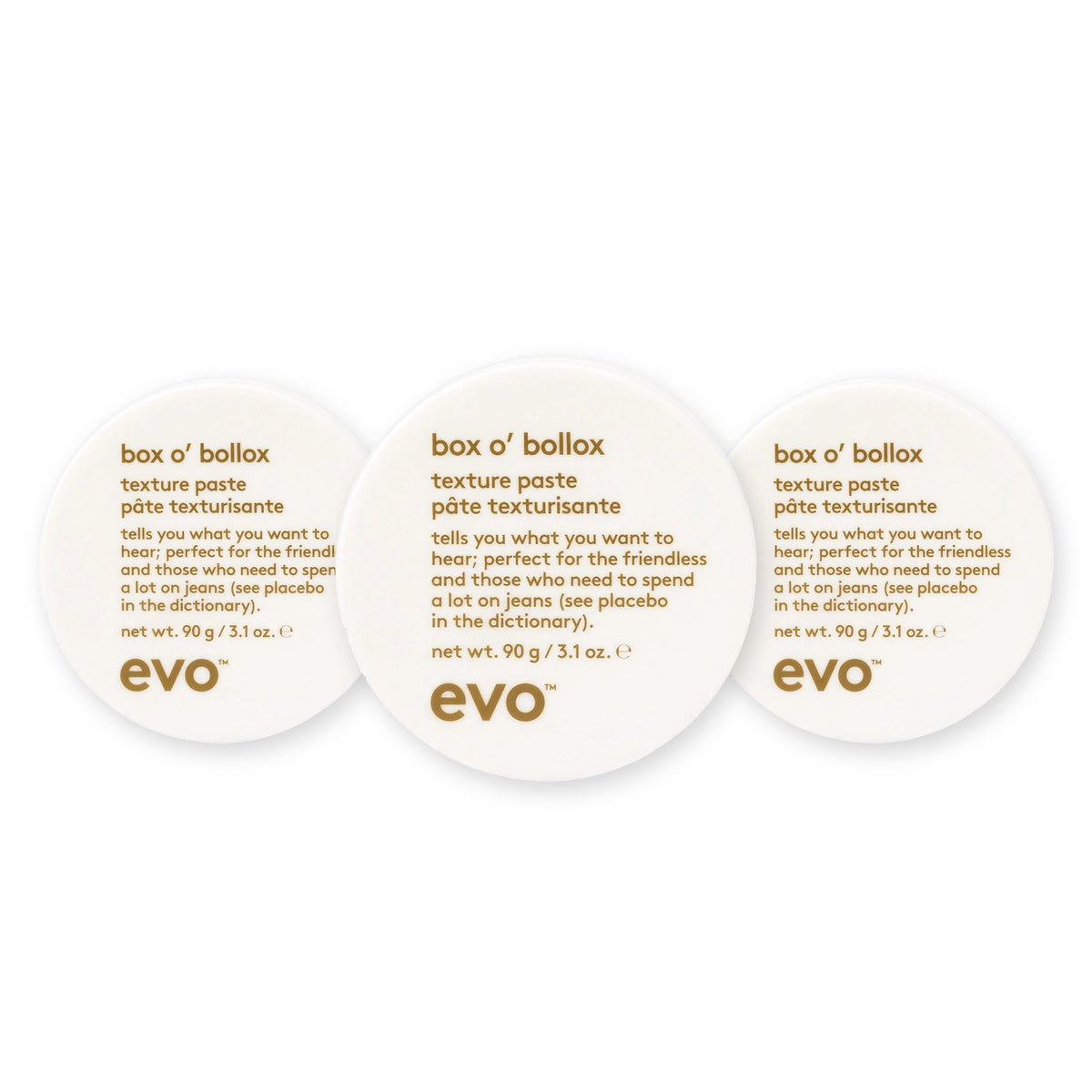 evo Set mit 3 × Box o' Bollox Texturpaste 90 g