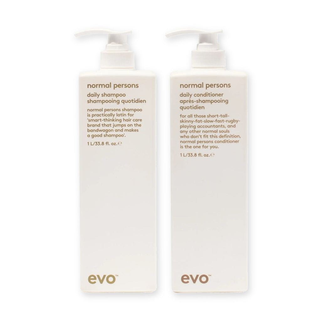 evo Set mit Normal Persons Daily Shampoo 1000 ml und Normal Persons Daily Conditioner 1000 ml