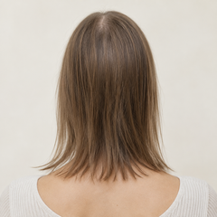 Feines, flach anliegendes Haar von hinten