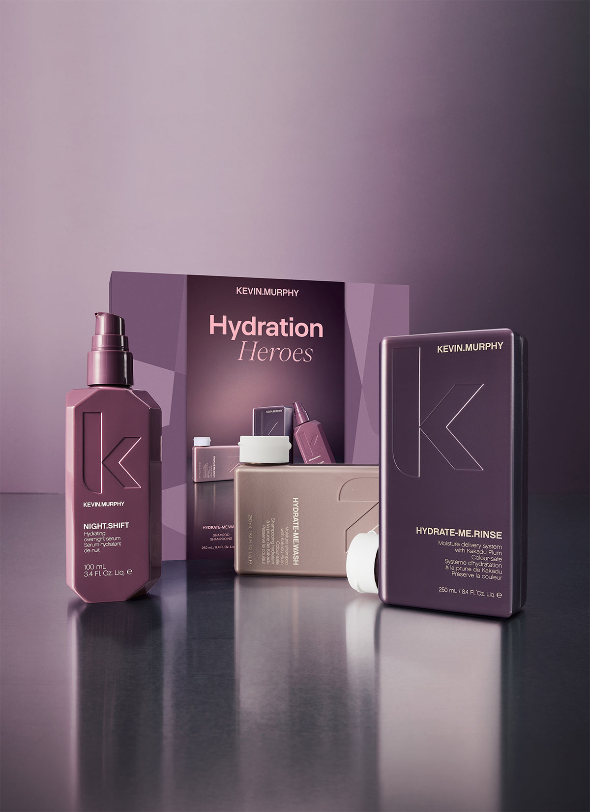 Kevin Murphy Hydration Heroes Holiday-Box 2026 mit HYDRATE-ME.WASH, HYDRATE-ME.RINSE und NIGHT.SHIFT