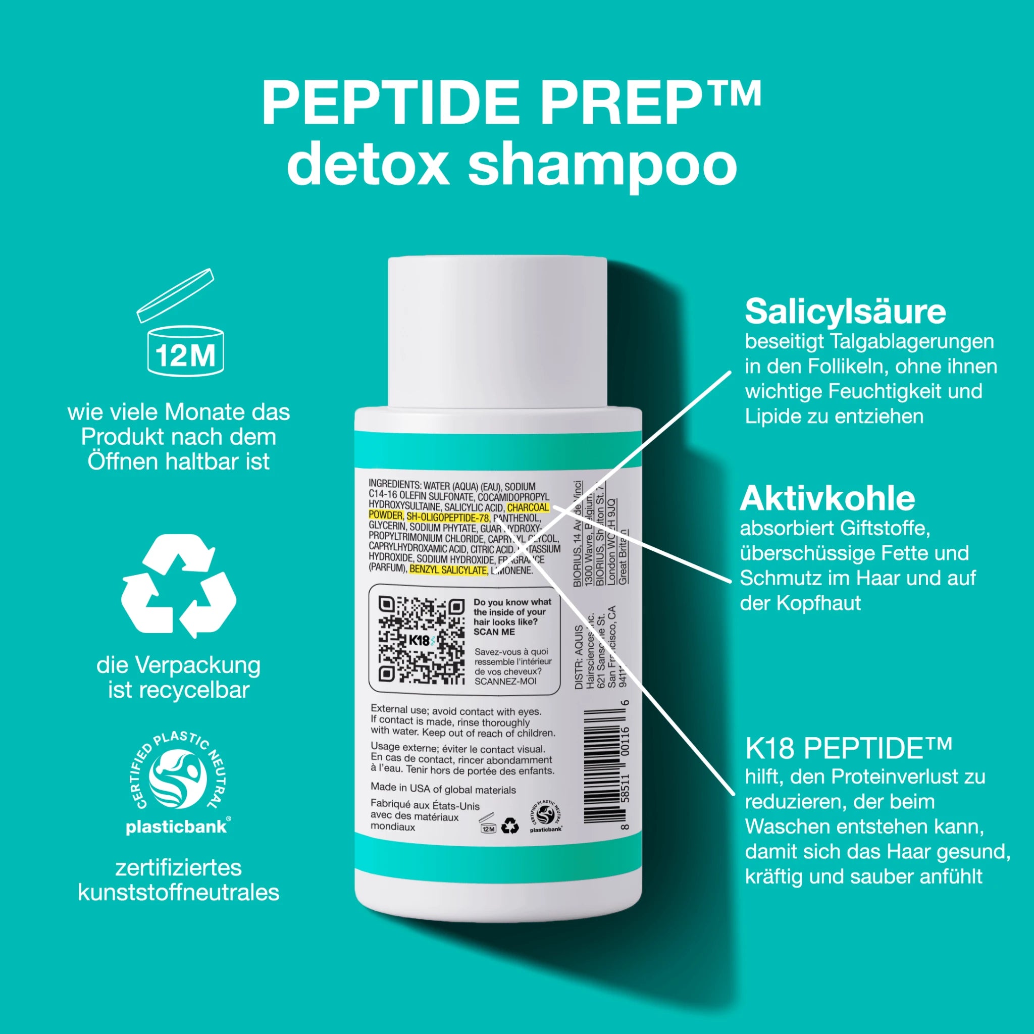 K18 Peptide Prep Detox Shampoo: Inhaltsstoffe und Wirkung
