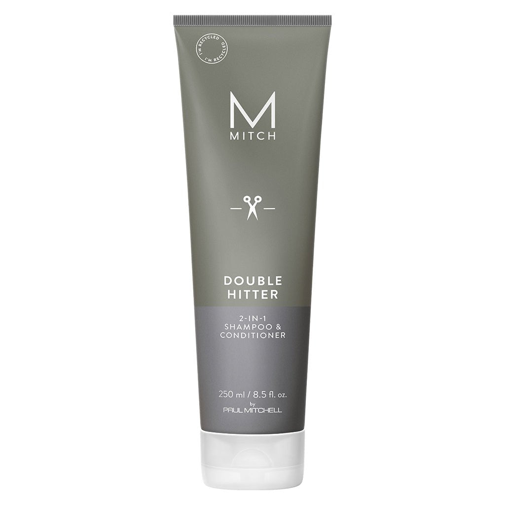Paul Mitchell Mitch Wash & Style Dry Paste Geschenkset, Packshot Mitch Double Hitter 2-in-1 Shampoo & Conditioner 250 ml