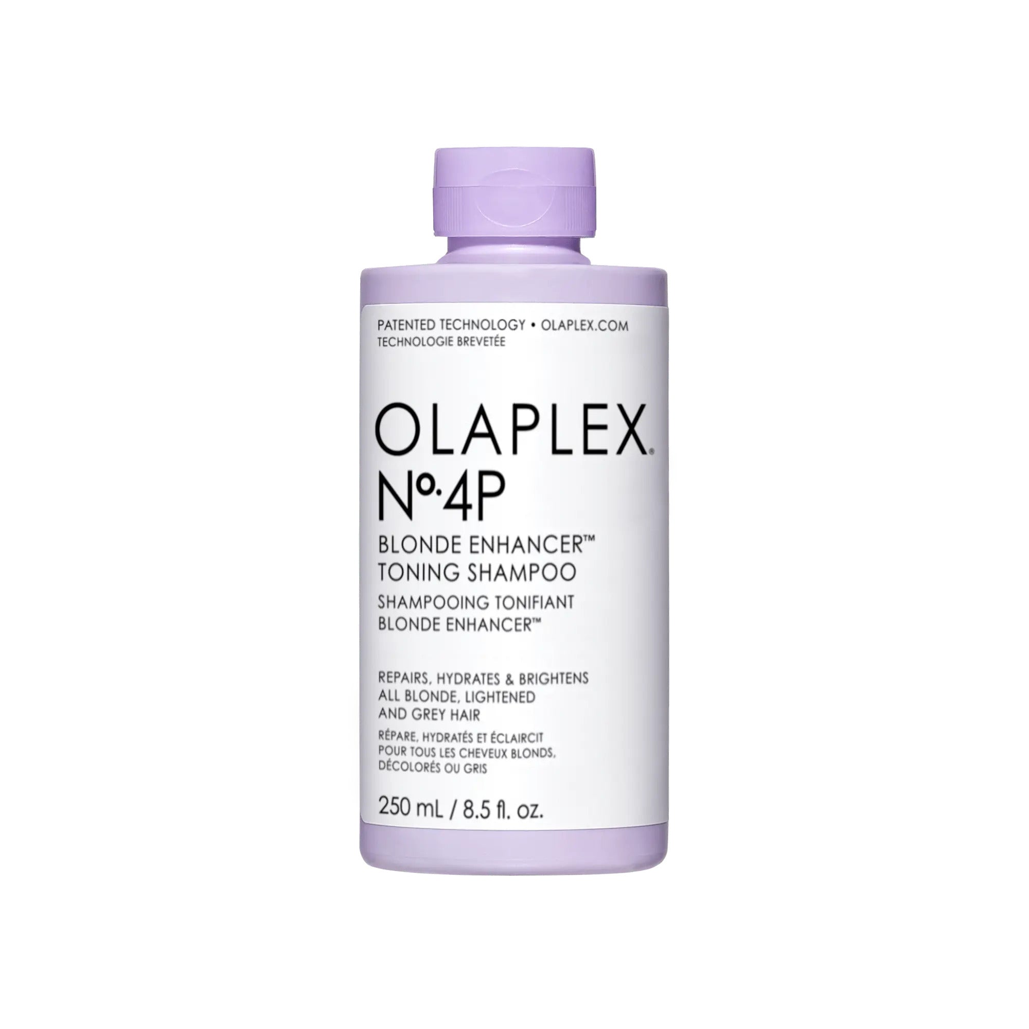 Olaplex No.4P Blonde Enhancer Toning Shampoo 250 ml – Packshot der violetten Flasche