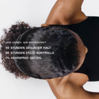 Olaplex Shape Set Hairspray – Herstellergrafik: 96 Stunden gesunder Halt, 96 Stunden Frizz-Kontrolle, 0 % Haarspray-Gefühl