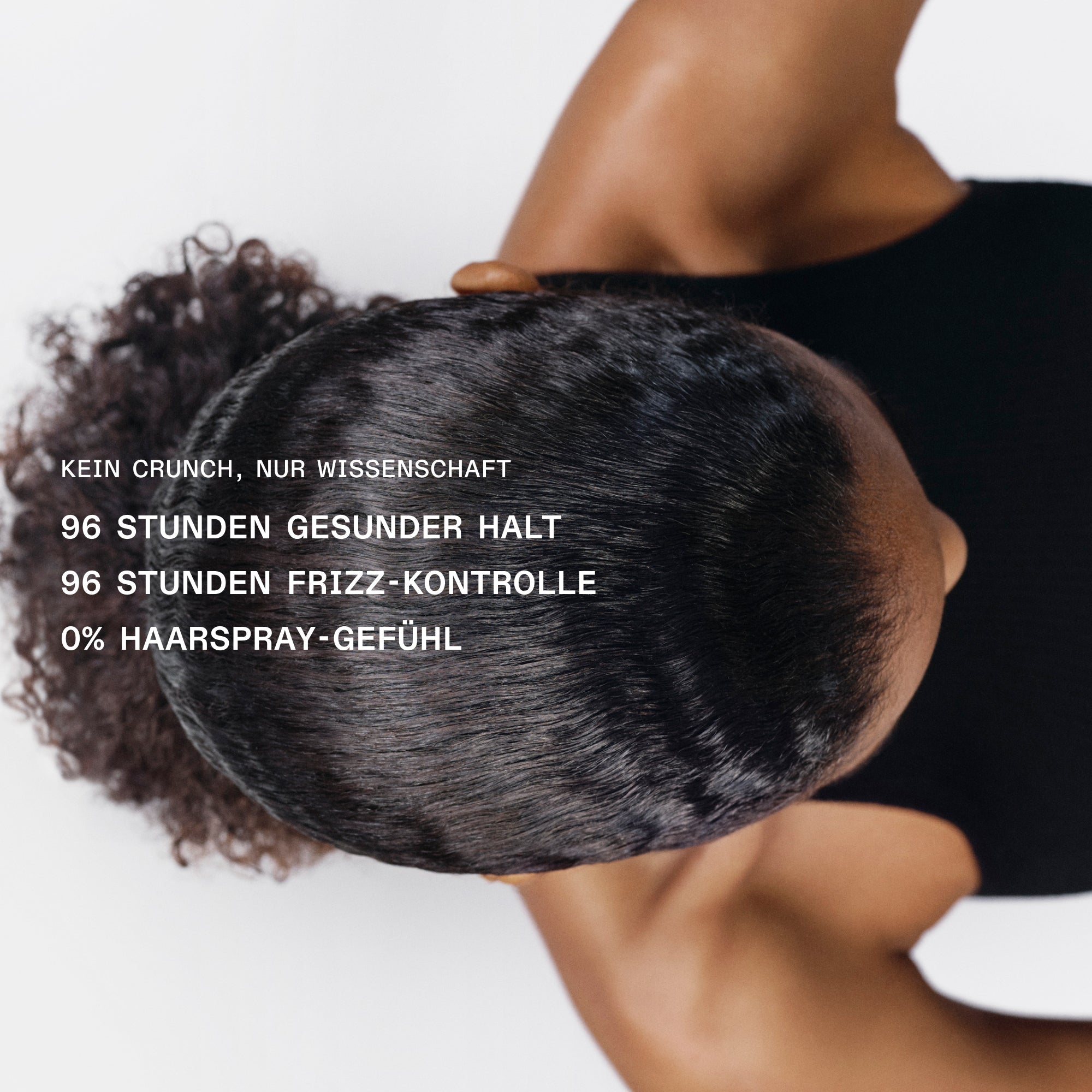 Olaplex Shape Set Hairspray – Herstellergrafik: 96 Stunden gesunder Halt, 96 Stunden Frizz-Kontrolle, 0 % Haarspray-Gefühl